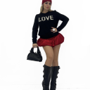 maglioncino con stampa e applicazioni love